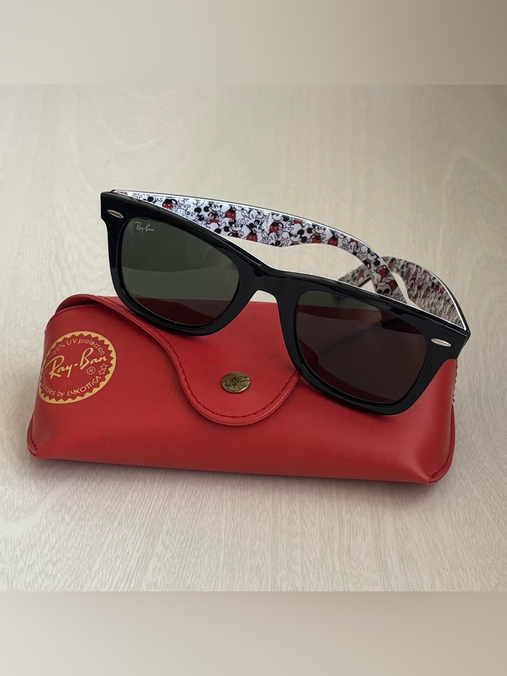 Ray-Ban Black Disney Sunglasses with Mickey Mouse Design - 90th Anniversary